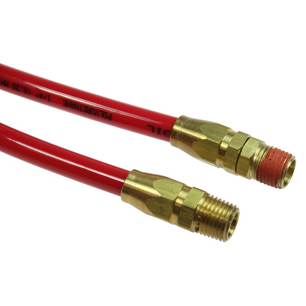 Flexcoil 1/4 ID x 10 ft 1/4 MPT Swivel x Rigid Red